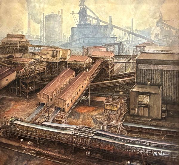 第74回 光陽展　川中　通則（カワナカミチノリ）錆色の風景 水　F10